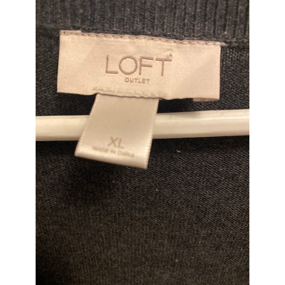 Ann Taylor LOFT Women's Size XL Charcoal Gray Embellished Cardigan Sweater - Picture 4 of 5